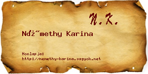 Némethy Karina névjegykártya